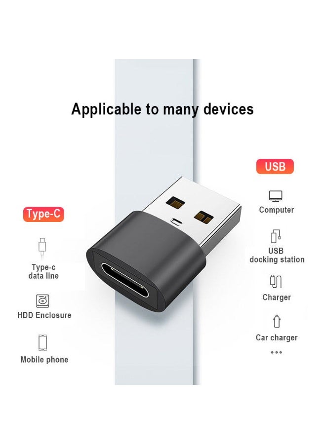طقم محولات USB عالمية قطعتين (لون أسود): محول من USB-A إلى Type-C ومحول Type-C إلى USB-A - يدعم نقل البيانات والشحن السريع بقوة 12 فولت 3 أمبير - Image 4